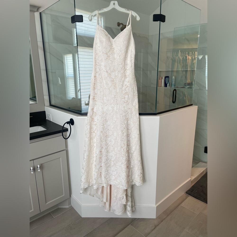 JJs House Ivory Lace Spaghetti Strap Wedding Dress